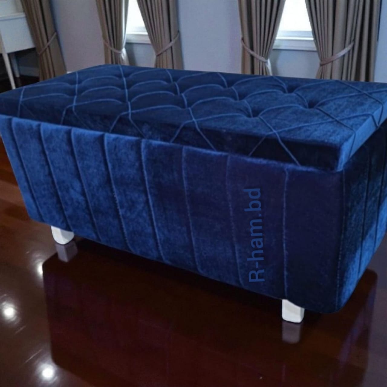 Storage Sofa Divan – Step Design (Premium Quality)Dark Blue