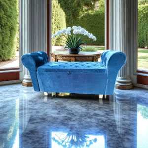 Storage Sofa Divan (Armrest Design) Sky Blue