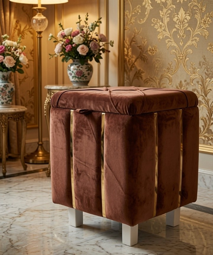 Golden SS Step Design Storage Stool - Image 2